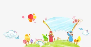 手绘小清新草地免抠