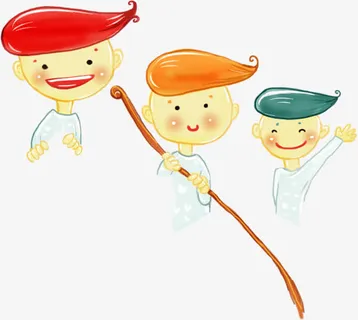 春天手绘漫画男生免抠