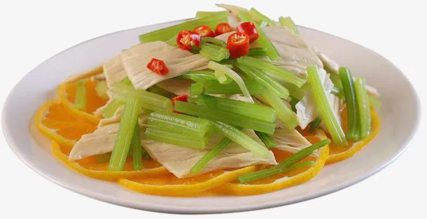 剁椒素拌爽口腐竹拼盘摄影免抠