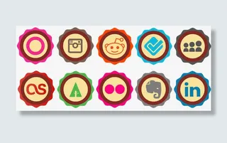 瓶盖形状社交图标免抠