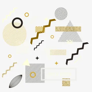 曲线波浪线元素免抠标签元素