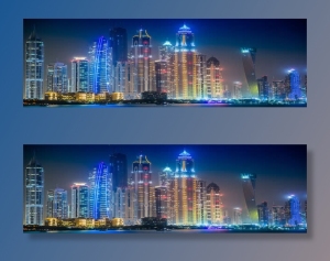 绚丽科技建筑淘宝海报背景免抠