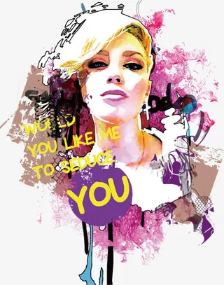 水彩美女印花矢量图免抠