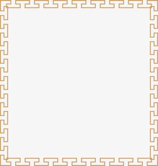 黄色清新复古框架免抠