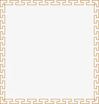 黄色清新复古框架免抠