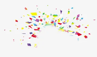 彩色几何礼花碎纸漂浮素材免抠