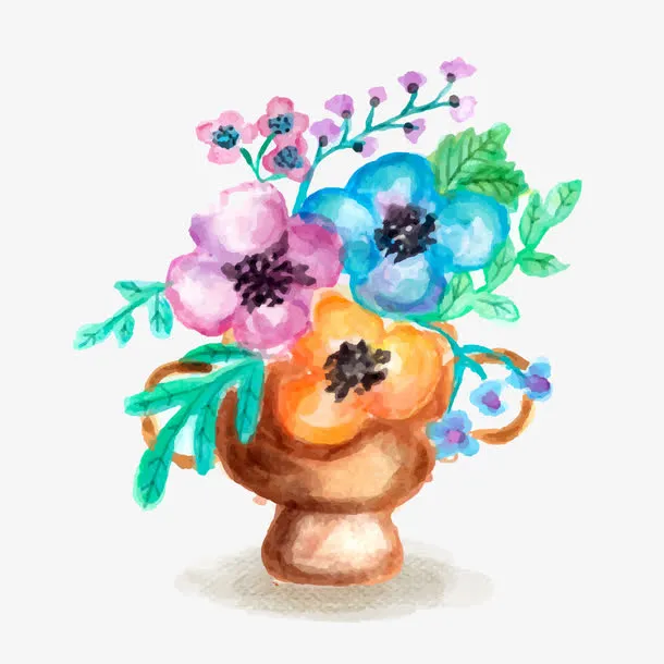 矢量手绘花瓶免抠