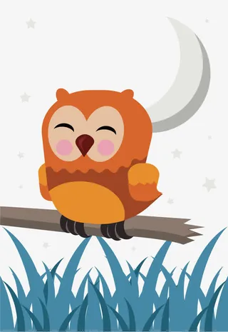 树枝上的猫头鹰免抠