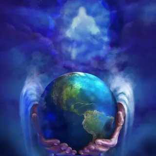 双手捧着地球免抠