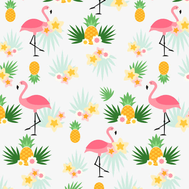 卡通火烈鸟背景装饰