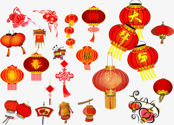 大红灯笼免抠