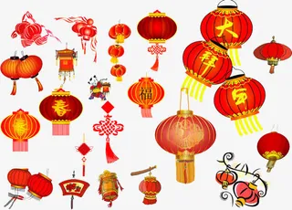 大红灯笼免抠