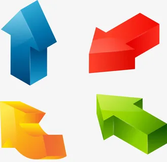 矢量手绘立体箭头免抠