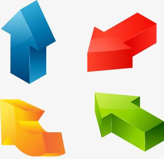 矢量手绘立体箭头免抠