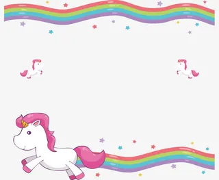 可爱彩虹装饰边框免抠