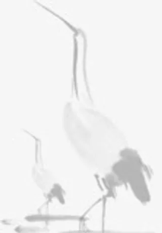 黑色水墨仙鹤创意古典免抠