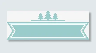 蓝色横幅标签免抠