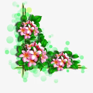 卡通手绘绿色植物边框免抠