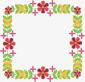 矢量花藤矩形框免抠