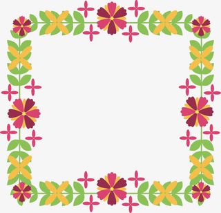 矢量花藤矩形框免抠