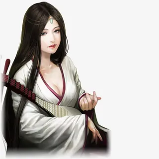 抱着琵琶的古典美女免抠