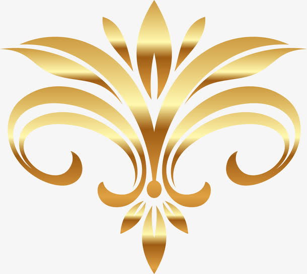 金色欧式花纹免抠