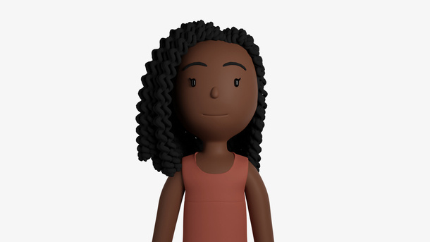 C4D 卷发背心女孩免抠