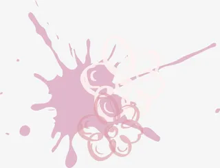 手绘卡通粉色水墨免抠