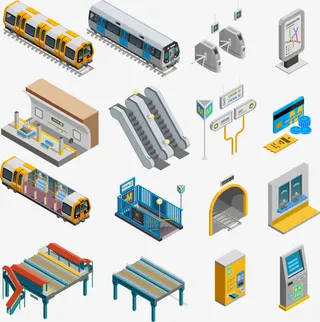 矢量车站铁轨免抠