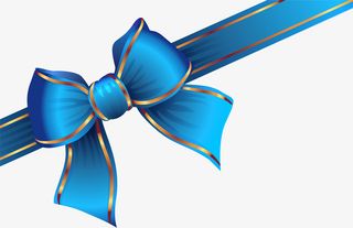 蓝颜色蝴蝶结免抠