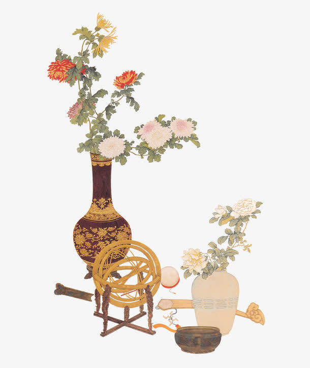 花瓶中国风免抠