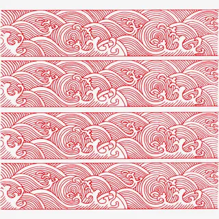 红色中国风花边免抠