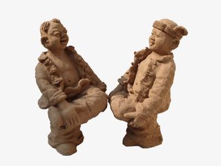 泥塑斗鸡的人免抠