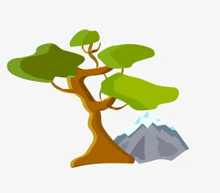 手绘矢量树木PNG免费下载免抠