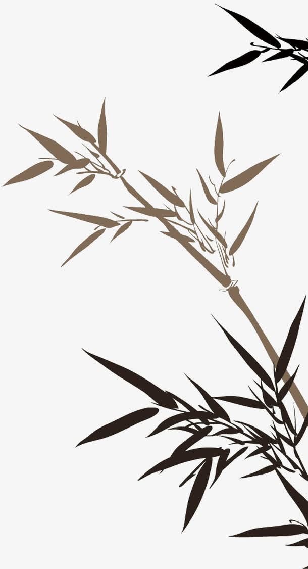 水墨竹子免抠节日端午节元素