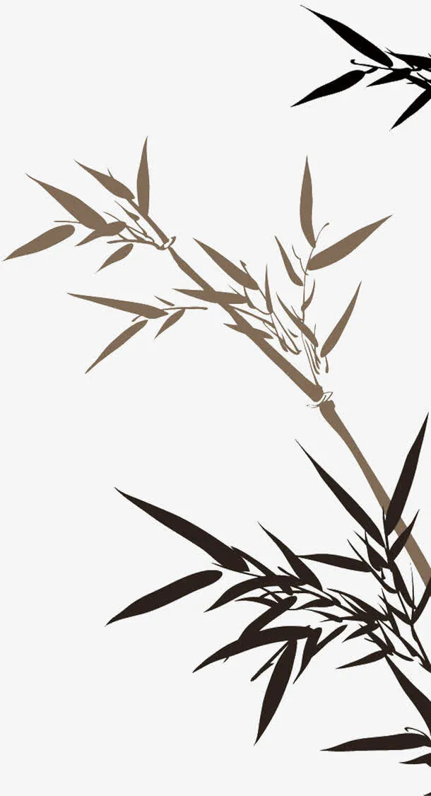 水墨竹子免抠节日端午节元素