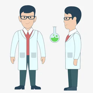 卡通装饰人物介绍海报设计医生免抠