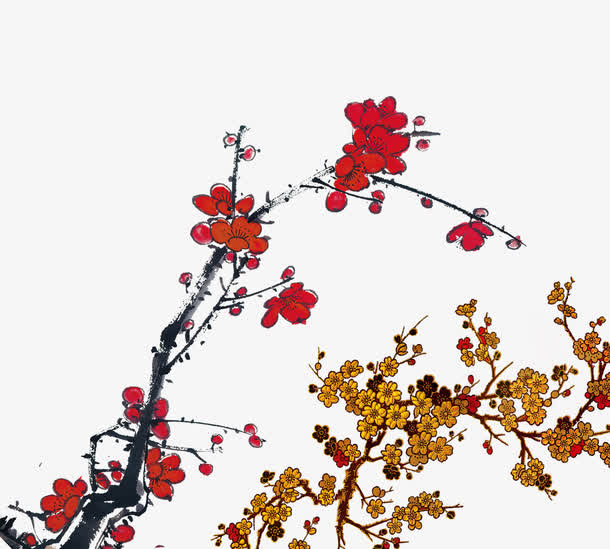 中国风梅花元素免抠