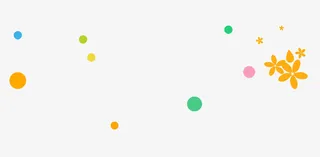 圆点花瓣漂浮矢量免抠