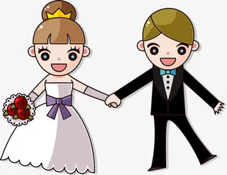 卡通情侣元素免抠