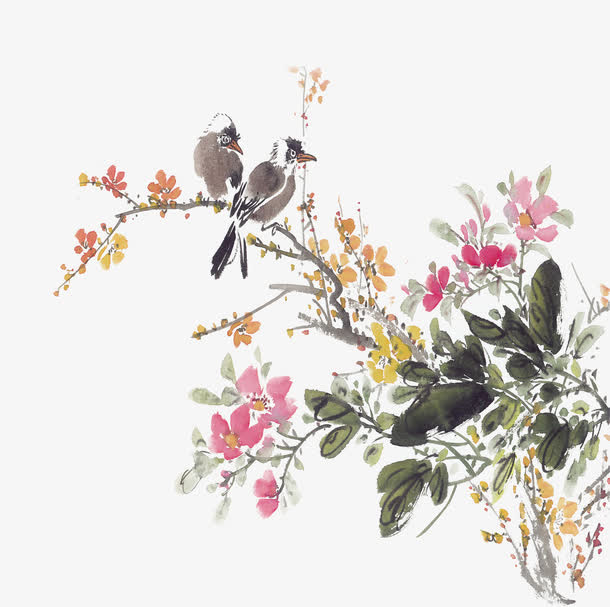 中国风图片花鸟图免抠