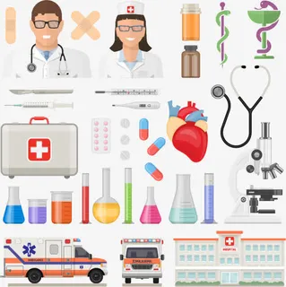 医疗相关元素矢量素材免抠