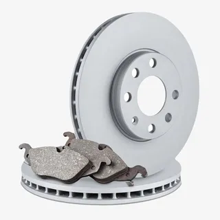 黑色挨着刹车盘的汽车刹车片实物免抠