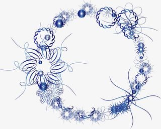 蓝色高光花环免抠