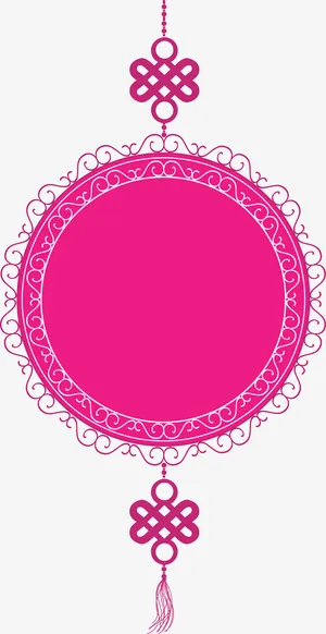 红色简约中国结装饰图案免抠