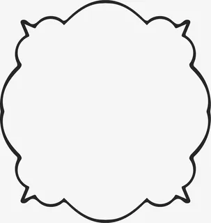 简笔线条花纹边框免抠