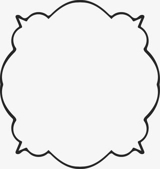 简笔线条花纹边框免抠