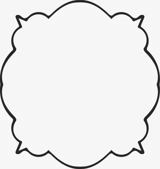 简笔线条花纹边框免抠
