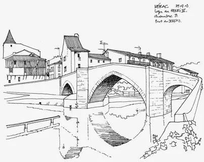 卡通风景线稿免抠