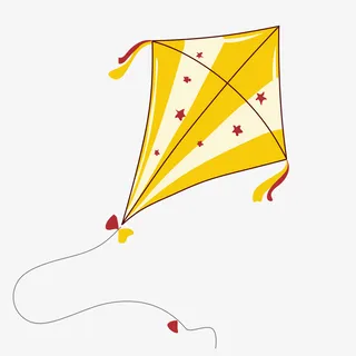 手绘春天美景风筝插画免抠手绘/卡通手绘元素